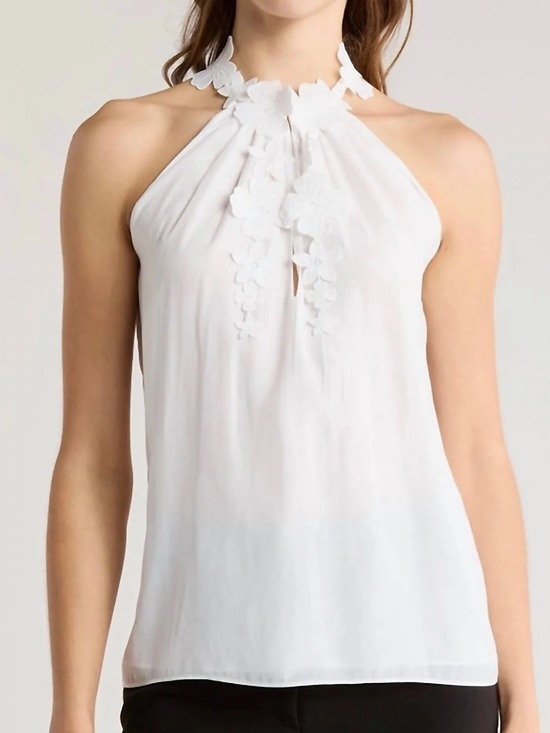 Ramy Brook Tops - Ramy Brook Floral Appliqué Sleeveless Top